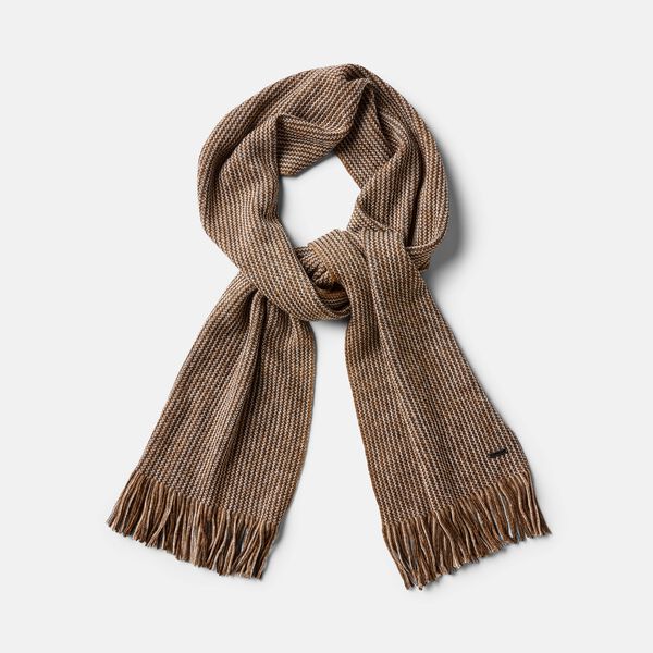 Tan Marle Wool Blend Knitted Scarf
